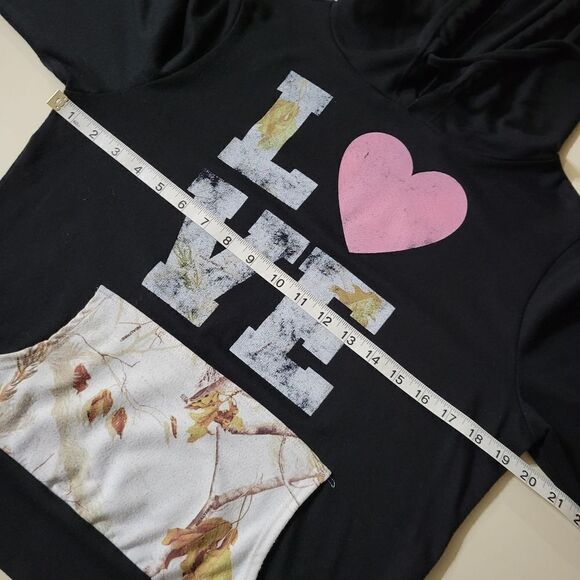 Realtree by Just Ginger Black Hooded Lightweight Women's Sweatshirt - Picture 3 of 10